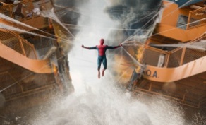 Spider-Man struggles to pull the ferry together in Columbia Pictures' SPIDER-MAN™: HOMECOMING.