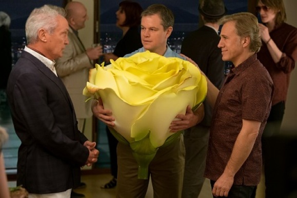 Udo Kier plays Konrad, Christoph Waltz plays Dusan and Matt Damon plays Paul in Downsizing from Paramount Pictures.